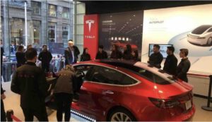 Australian Tesla customers get to see and touch, but not yet drive, a Model 3