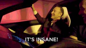 Insane: Reactions from passengers accelerating in new Tesla Roadster