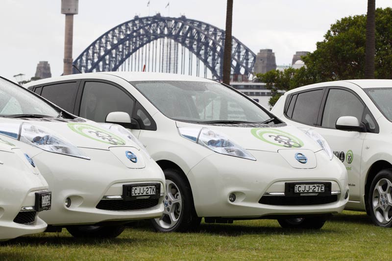 The City of Sydney's fleet of Nissan LEAF EVs. Source: Nissan