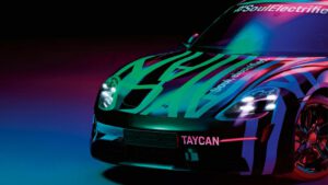 Porsche teases first images of all-electric Taycan sportscar