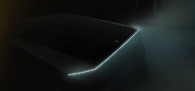 A first glimpse of the Tesla electric ute. Source: Twitter/Tesla