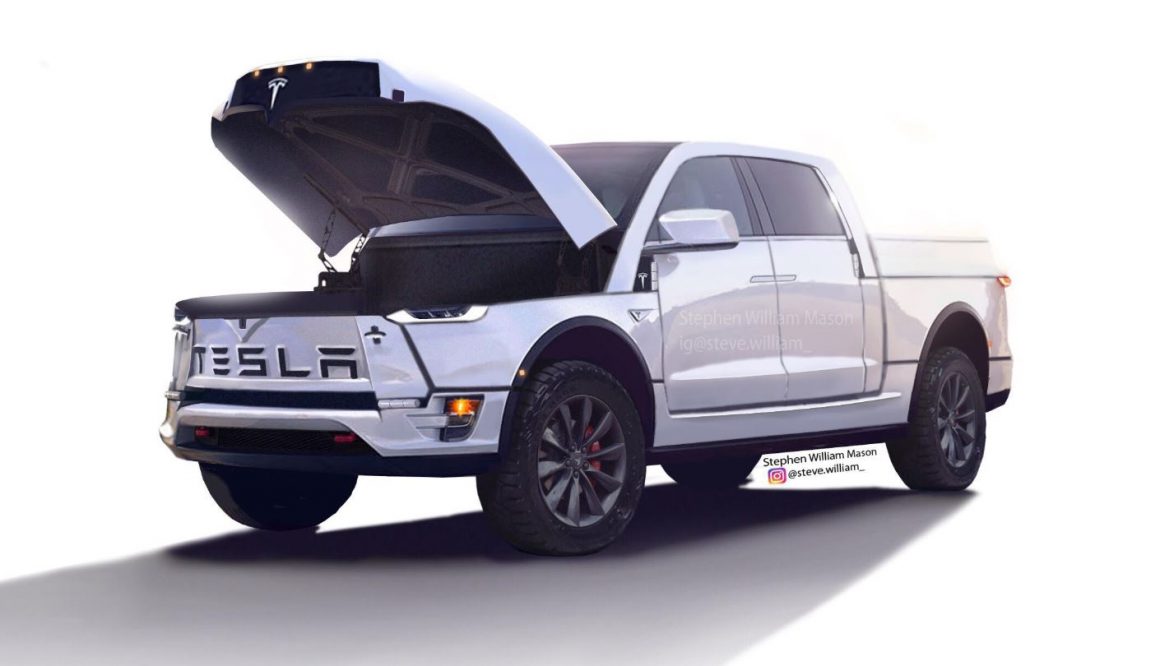 Tesla Teases Cyberpunk All Electric Ute Image Renders Follow