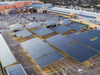 Solar carpark canopies such as at Westfield Marion could help manage electric car charging "hotspots". Source: Scentre Group