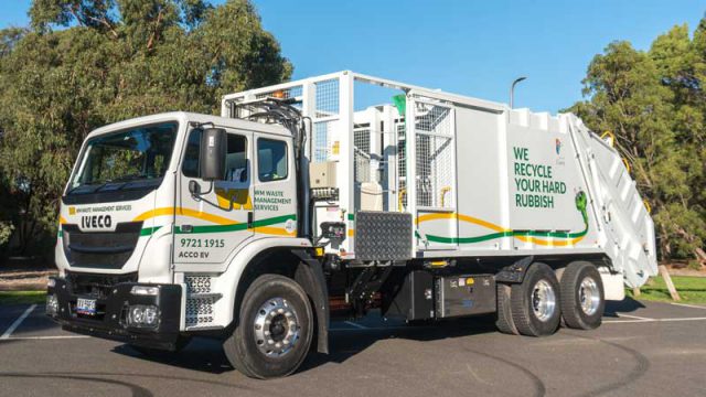 Australia's first fully electric rubbish trucks clean up in Casey