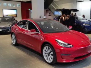 The Model 3 in Martin Place, Sydney this week. Supplied