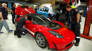 Tesla Roadster takes on gas-guzzlers in remote Targa race on election weekend