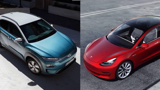 Electric car choice arrives in Australia: Tesla Model 3 vs Hyundai Kona