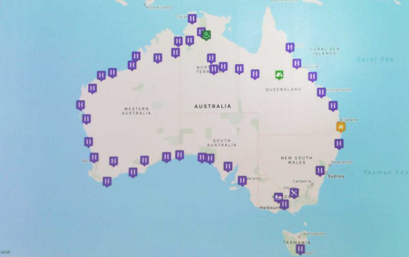 Linda Rohr's route covered all states of Australia, including Tasmania.