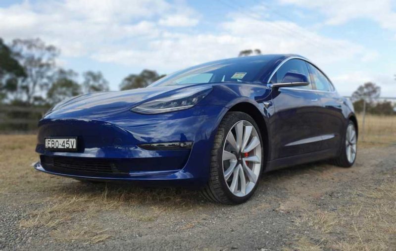The Model 3 hits Australian country roads. Credit: Bridie Schmidt