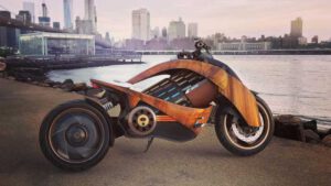 Limited edition electric motorbike oozes cool with sleek wood design