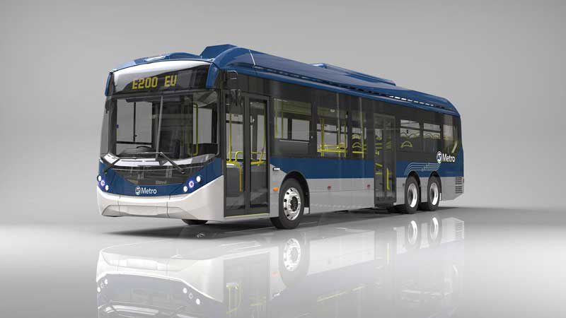 An Enviro200EV XLB electric bus. Auckland Council