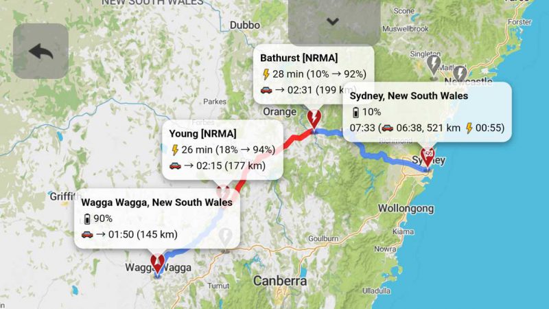 nrma trip planner map