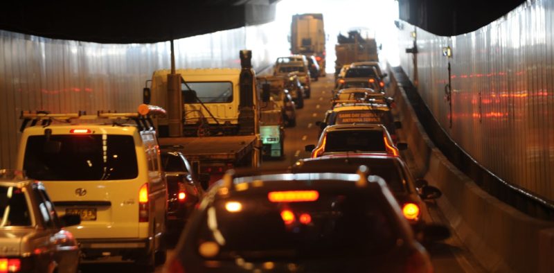 Traffic congestion on the M5 motorway in Sydney