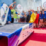 Belgian team Agoria became the first to cross the finish line yesterday. Source: Twitter
