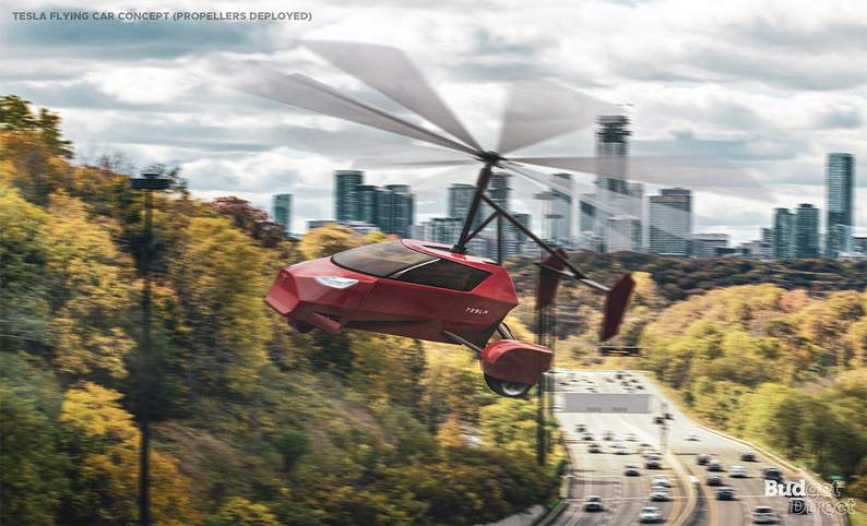 tesla flying car