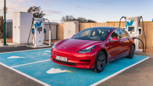 Evie installs second ultra-fast EV charger in Tasmania, in petrol forecourt