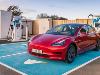 The new Evie Networks rapid charger at Campbell Town, Tas (supplied).