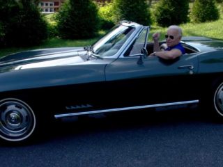 joe biden in a corvette