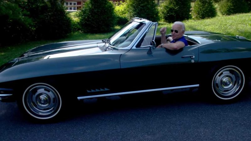 joe biden in a corvette