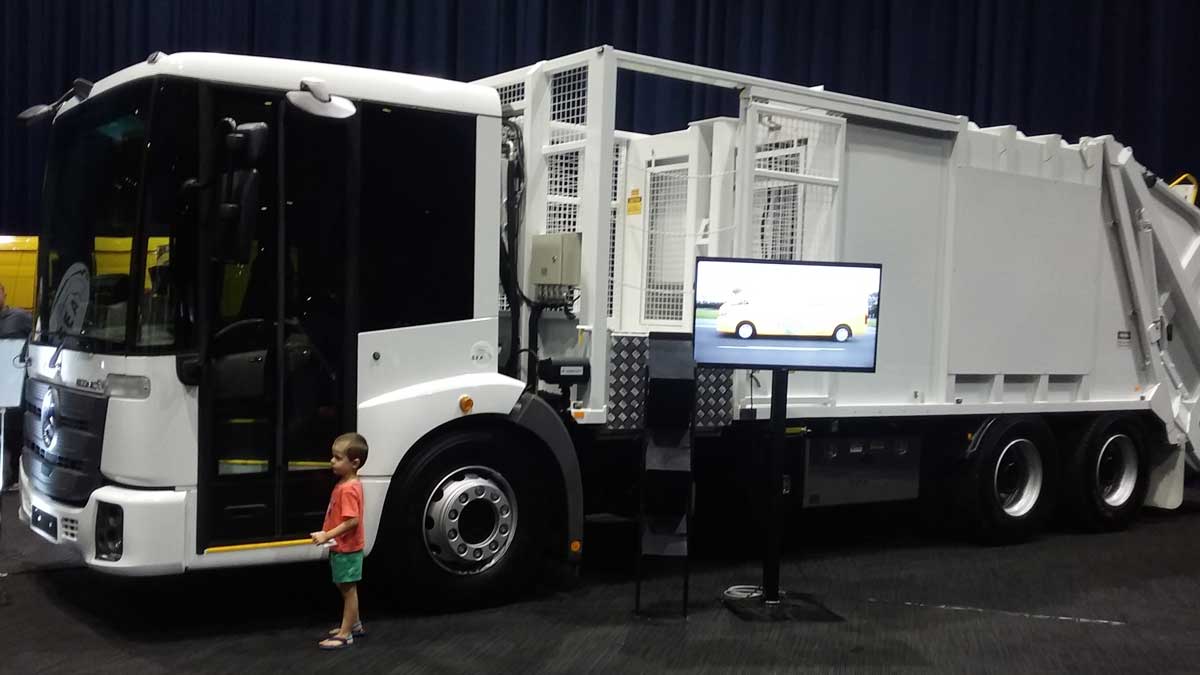 for Xmas?” SEA electric rubbish truck. Image: B. Gaton