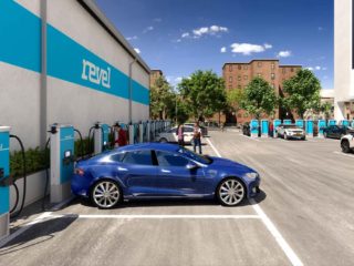 revel tritium ev charger at pfizer building, brooklyn
