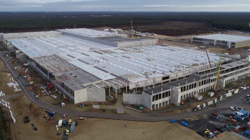 Berlin gigafactory under construction. Source: Tesla