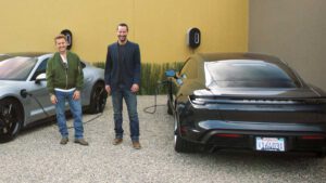 “Insane adventure:” Keanu Reeves and Alex Winter take Porsche Taycan for a spin