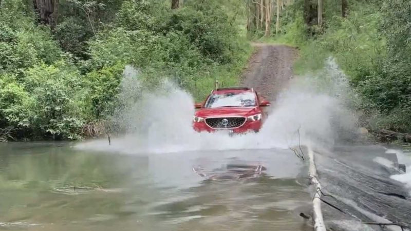 MG ZS EV crossing