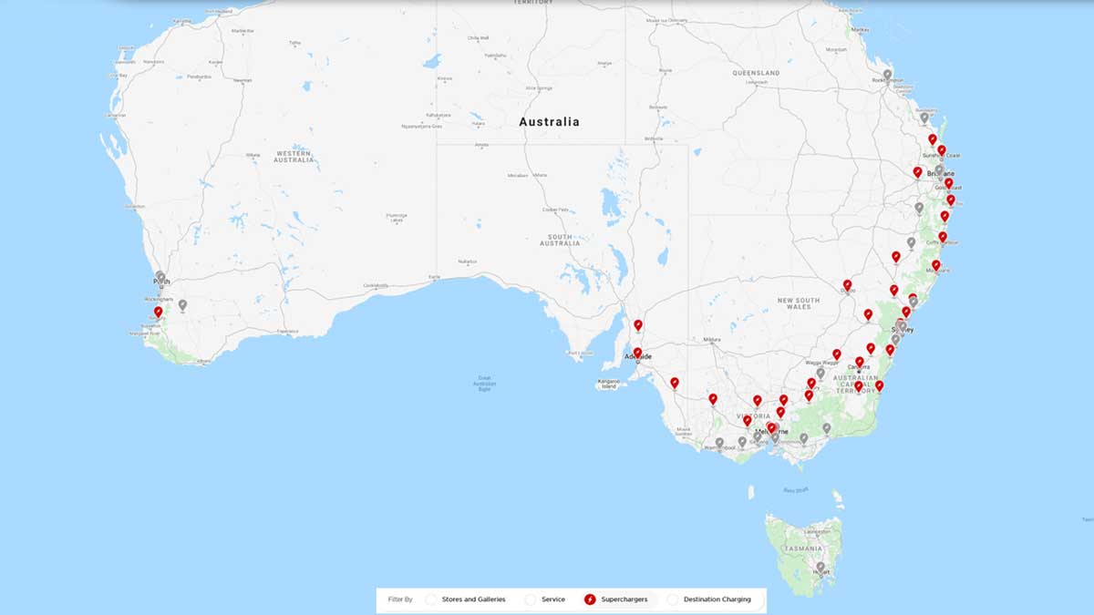 tesla superchargers