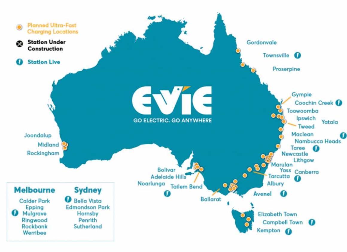 Evie opens ultrafast EV charging station on Queensland's "glitter strip"