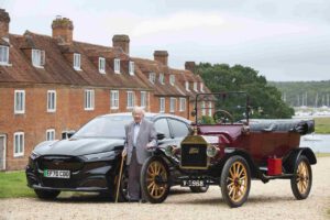 Harold learned to drive in a Model T Ford in 1930. Now he’s testing out an electric Mach-E