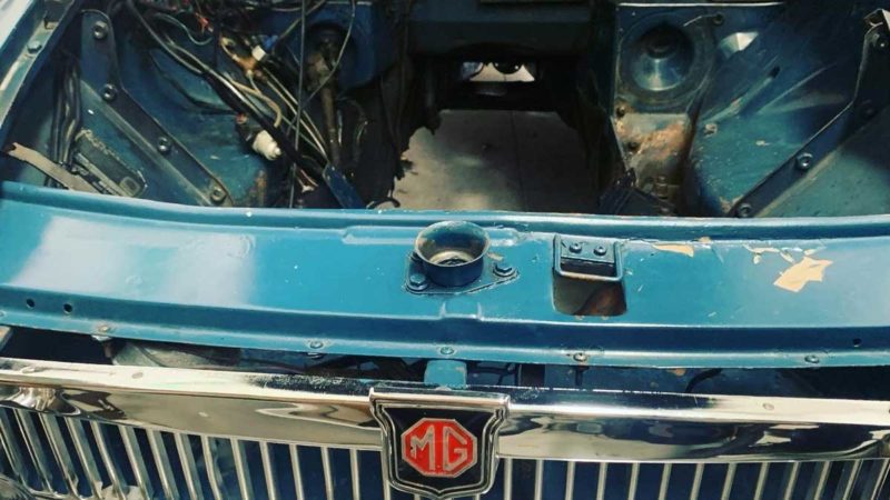 Electric MG B conversion in the making. Source: Electric Car Cafe