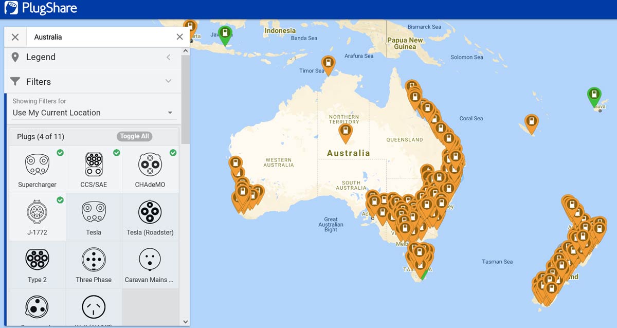 plugshare ev chargers October 2021