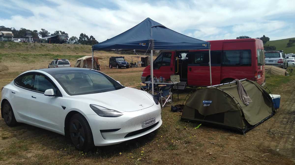 tesla camping