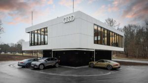 Audi rolls out “first of its kind” charging hub with lounge and second-life batteries