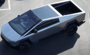 Latest Cybertruck prototype spotted on test track, with massive windscreen wiper