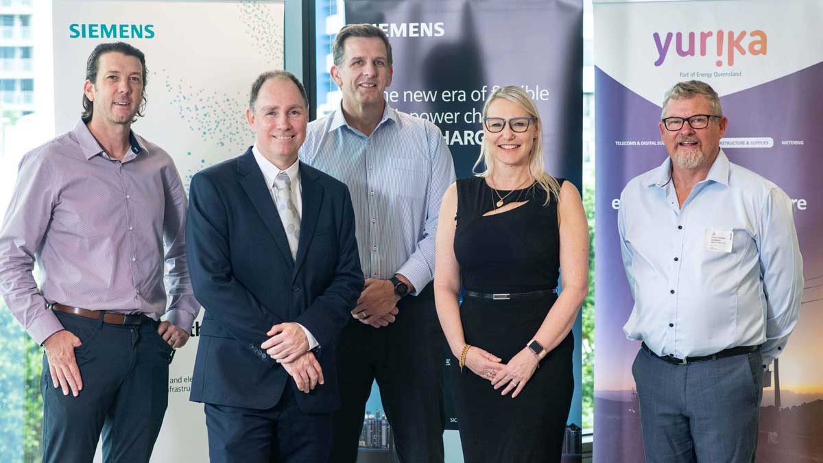 Bryn Somers, Yurika; Brett Watson, Siemens; Troy Sampson, Yurika; Carly Irving, Yurika; Adam Croxton, Siemens. Supplied