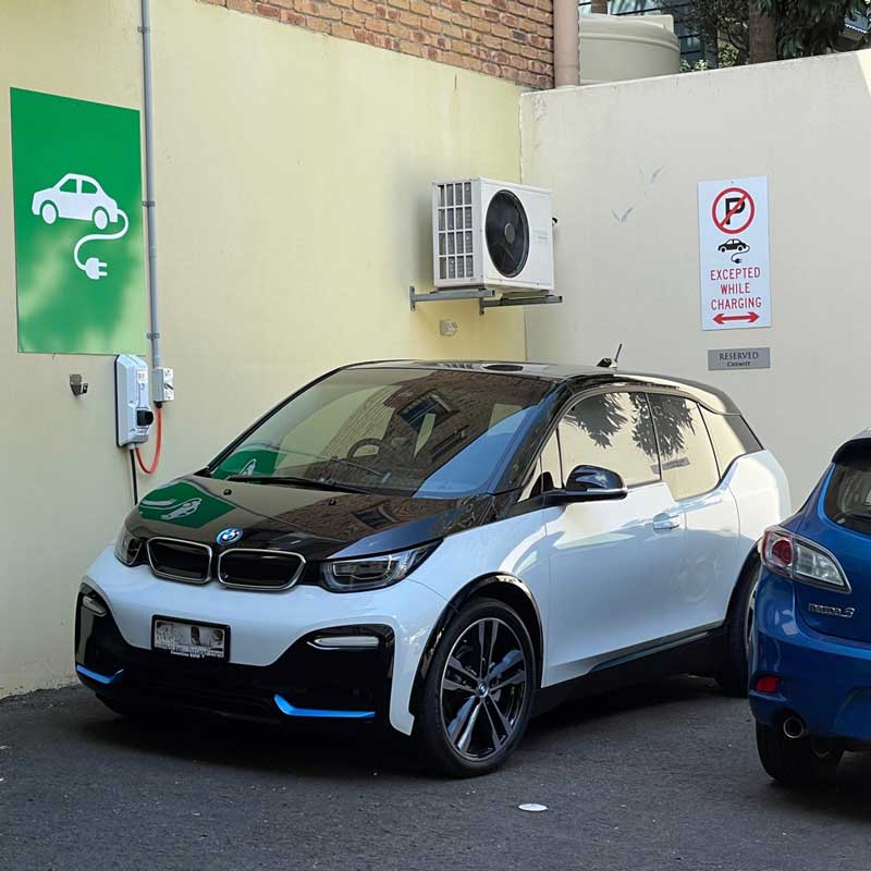 BMW charging at Marek’s charger. Supply