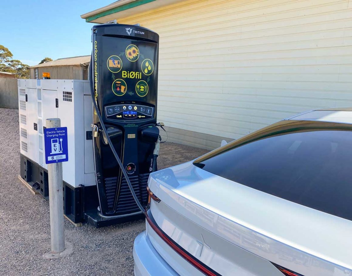 Polestar charging at a Biofil. Supplied