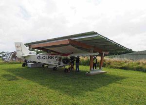 Solar-powered charging points installed for electric “sky jeep”