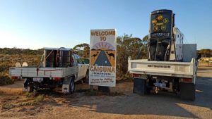 The electric truck conversion running on waste vegetable oil and old Tesla parts