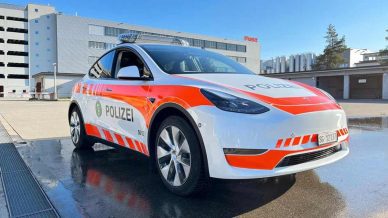 Tesla Model Y electric crossover joins Kona EVs on Swiss police fleet