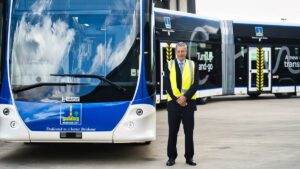 First all-electric “trackless tram” arrives in Brisbane for testing