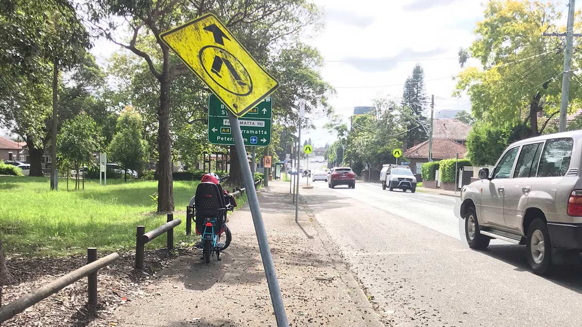 Not reassuring riding past broken signs and barriers. Supplied