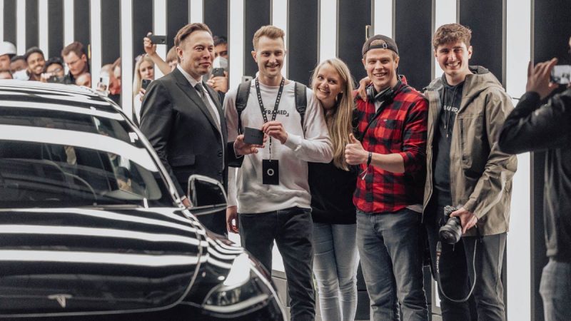 Musk at Giga Texas opening. Source: Tesla