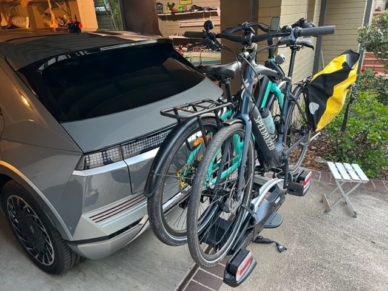 Why we hired a powered camp site for our Ioniq 5 while we rode off on our e-bikes