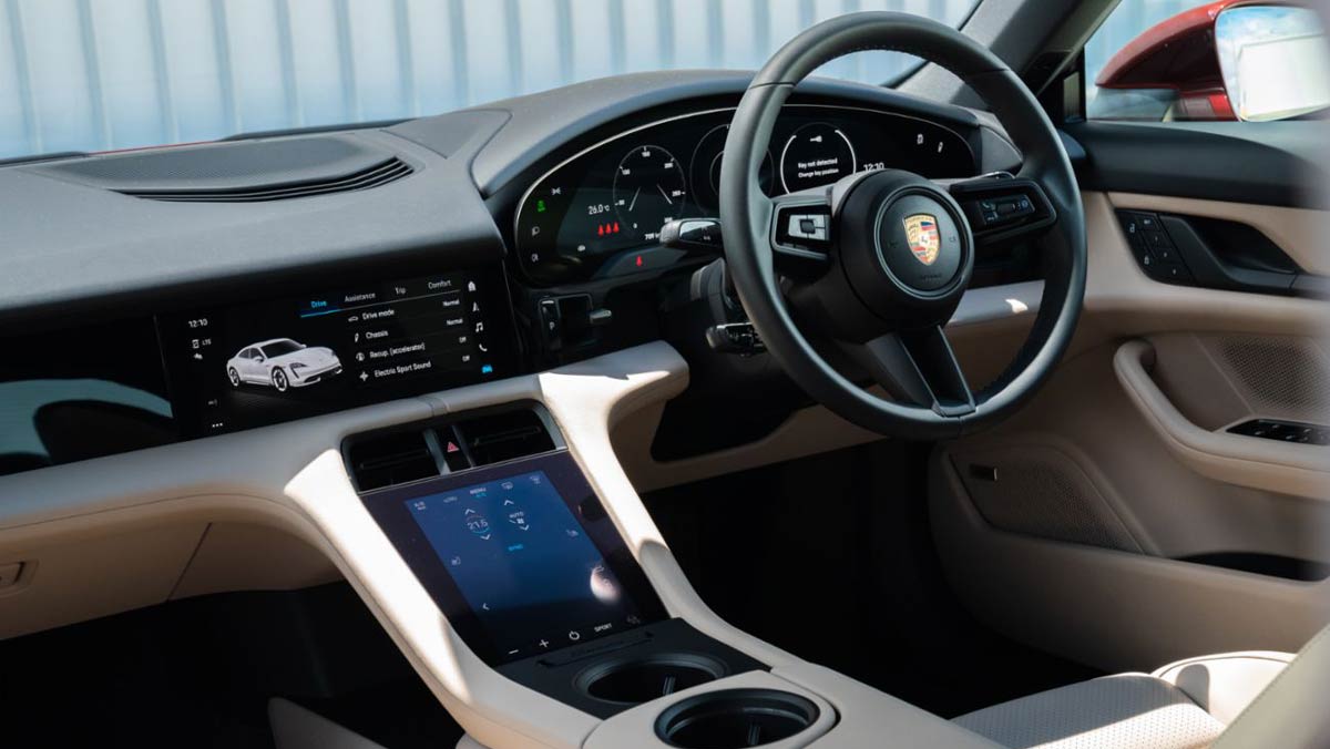 RWD Taycan dashboard. Source: Porsche