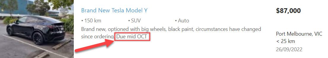 Tesla Model Y Pre-Arrival Sale