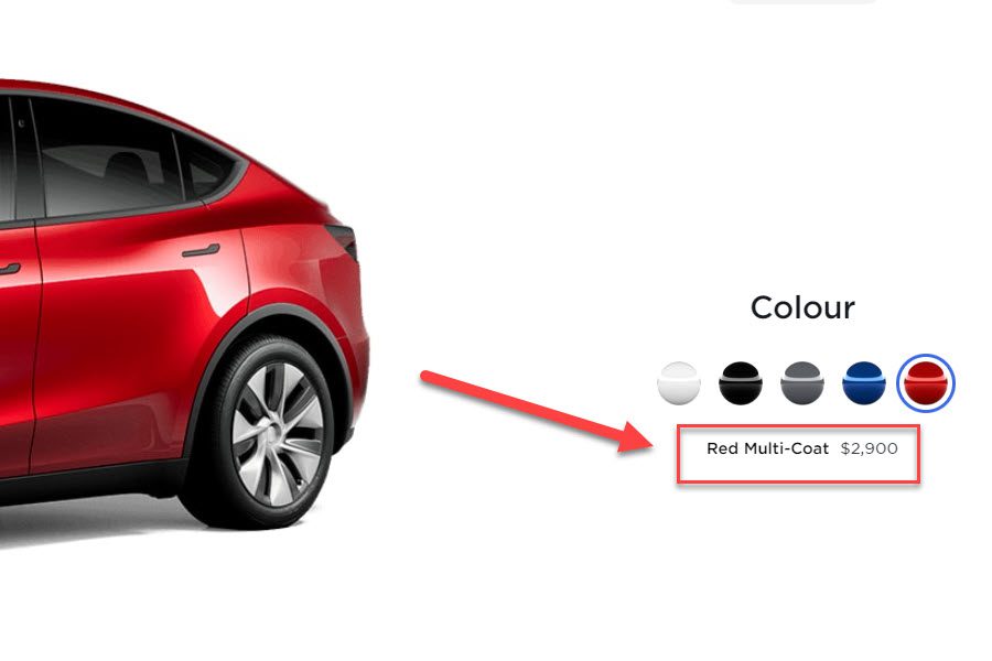 Tesla Red Multicoat Price