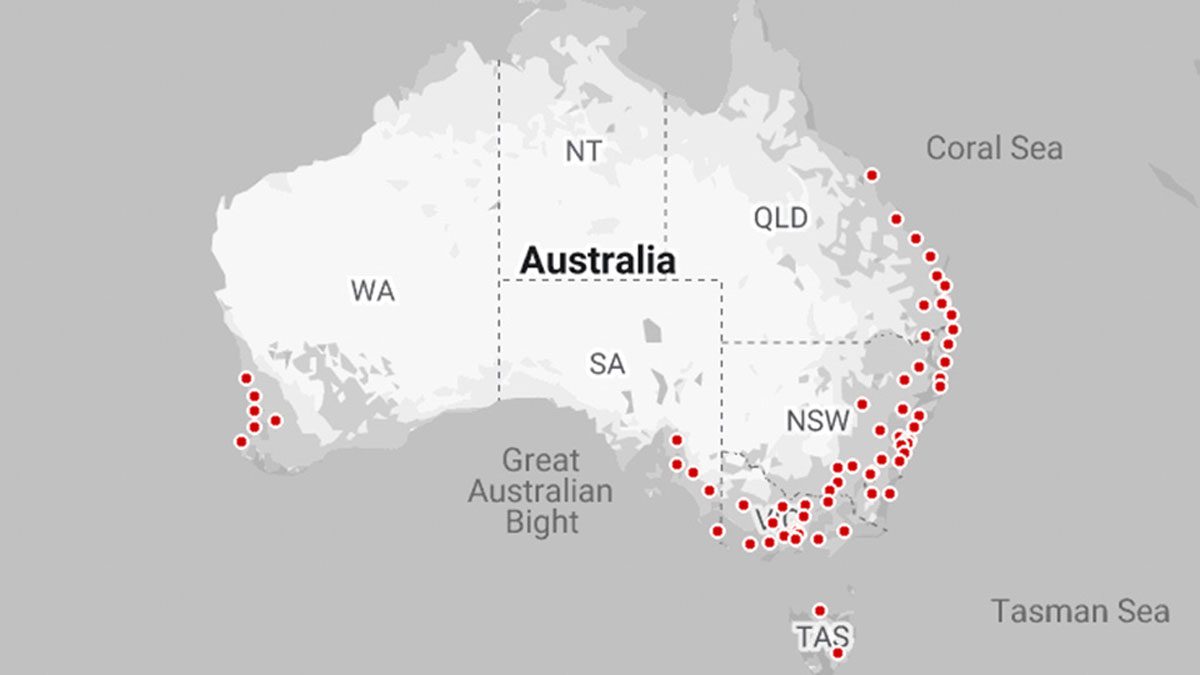 australia supercharger map